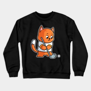 Cat Kitty Golf Player Golfer Golfing Funny Kids Boys graphic Crewneck Sweatshirt